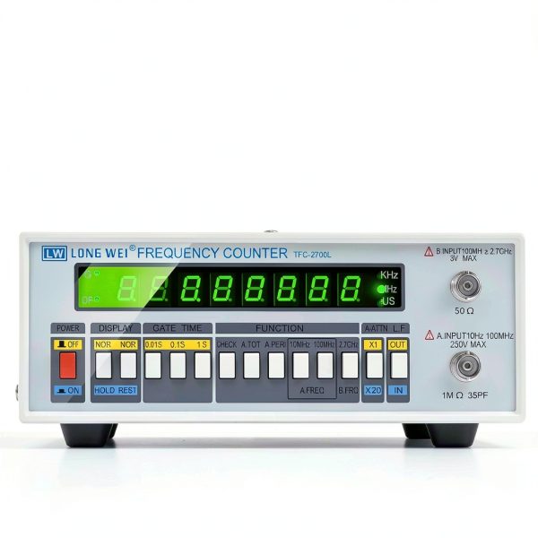 High Precision Frequency Counter, VQP 10HZ-2.7GHZ High Resolution Frequency Counter, Multifunctional Digital Frequency Meter, High Stability, 8-Digit LED Display, TFC2700L-5